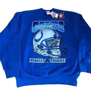 Vintage NOS NWT Indianapolis Colts Pro Player Sweatshirt Big Helmet